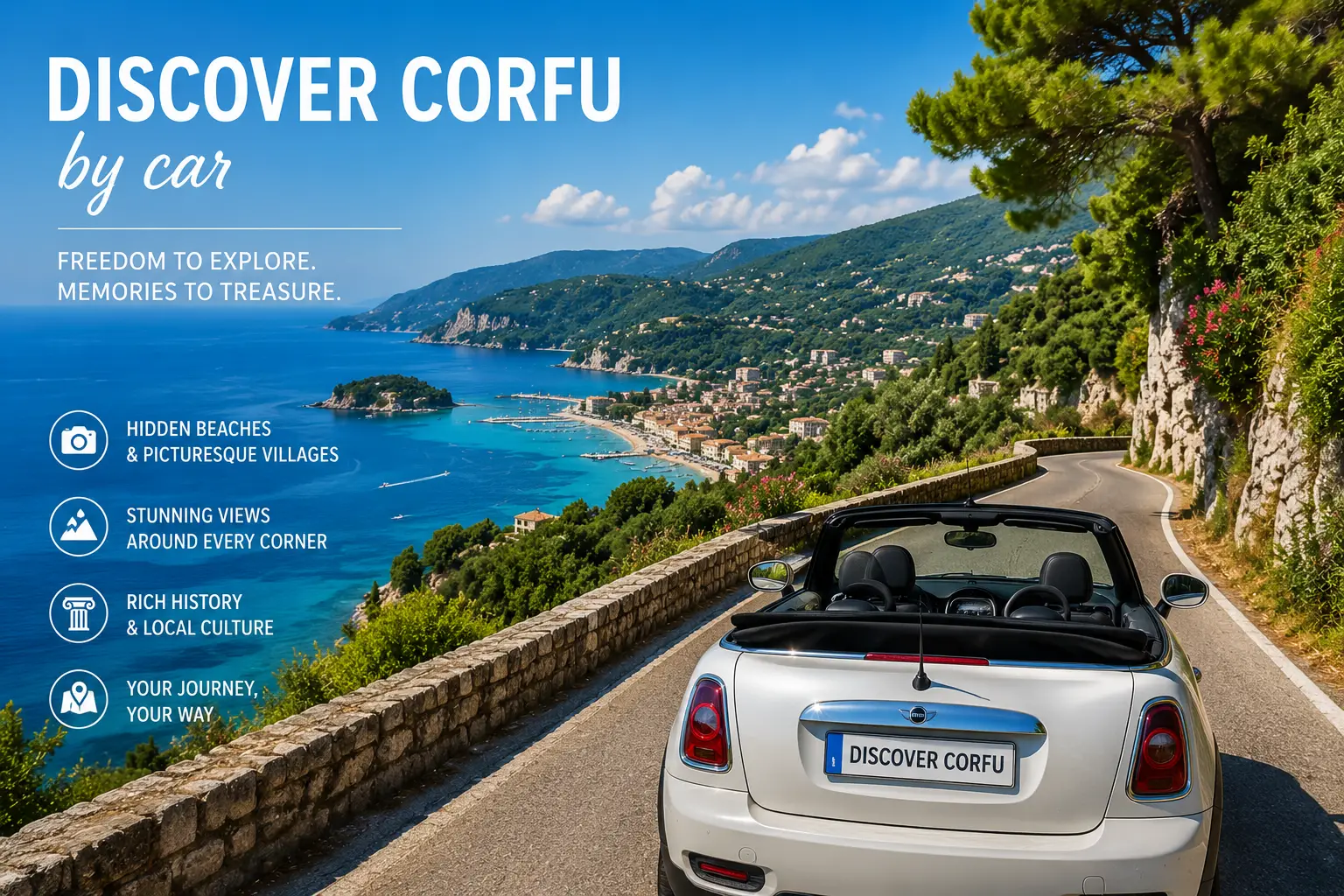 Discover Corfu by Car – Scenic Routes, Villages and Hidden Beaches